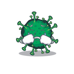 A Crying bat coronavirus cartoon mascot design style