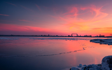 Fantastic sunset over Lake Superior Duluth Minnesota
