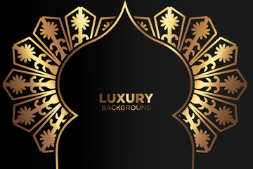 Luxury background. abstract black gold. black gold frame modern simple creative elegant with space of text can be used for Ramadan Islamic arabesque celebration invitation