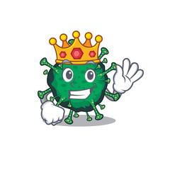 The Royal King of bat coronavirus cartoon character design with crown