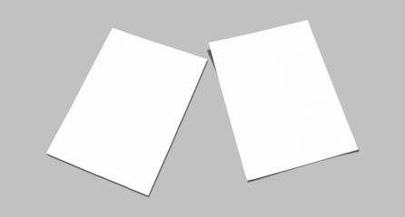 Leaflet folded white paper really,Open leaflet in square format.Empty paper sheet in A4 size...