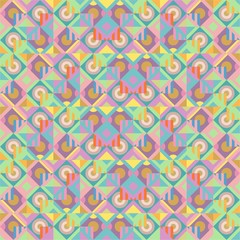 Colorful Seamless Pattern With Circles and Rhombus, Abstract, Illustrator Pattern Wallpaper 