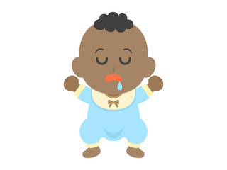 昼寝している黒人の赤ちゃん