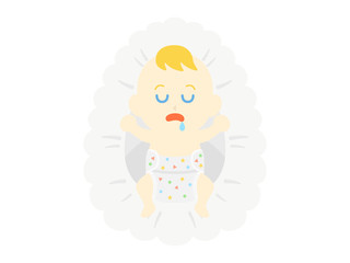 昼寝している白人の赤ちゃん