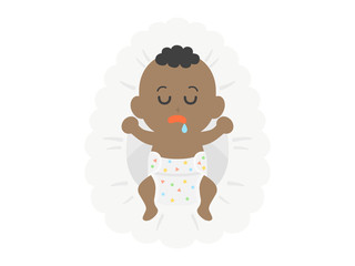 昼寝している黒人の赤ちゃん