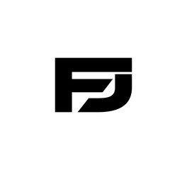 Fototapeta premium Initial 2 letter Logo Modern Simple Black FJ