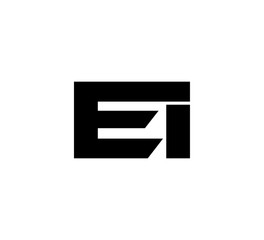 Initial 2 letter Logo Modern Simple Black EI