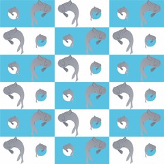 Seals Swim While Waving Cute Illustration, Cartoon Funny Character, Pattern Wallpaper