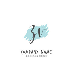 Fototapeta premium Handwritten initial letter Z V ZV for identity and logo. Vector logo template with handwriting and signature style.