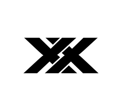 Initial 2 letter Logo Modern Simple Black XX