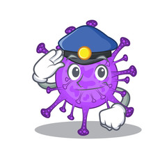 A picture of bovine coronavirus performed as a Police officer