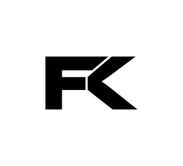 Initial 2 letter Logo Modern Simple Black FK