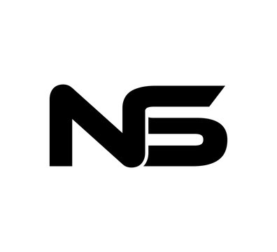 Initial 2 letter Logo Modern Simple Black NS