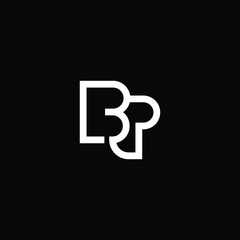 Minimal elegant monogram art logo. Outstanding professional trendy awesome artistic BP PB initial based Alphabet icon logo. Premium Business logo White color on black background