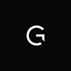 Minimal elegant monogram art logo. Outstanding professional trendy awesome artistic G GC CG initial based Alphabet icon logo. Premium Business logo White color on black background