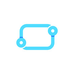 Rectangle technology icon. Vector tech logo. Network, internet symbol. Stock illustration