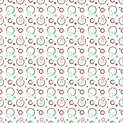 Abstract vector seamless pattern with color circles and rings.