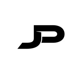Initial 2 letter Logo Modern Simple Black JP