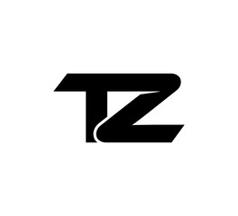 Initial 2 letter Logo Modern Simple Black TZ