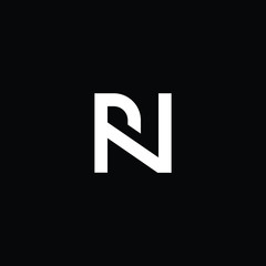 Minimal elegant monogram art logo. Outstanding professional trendy awesome artistic PN NP initial based Alphabet icon logo. Premium Business logo White color on black background