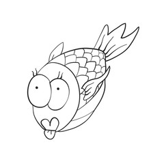 Fish. Icon. Print. Vector illustration