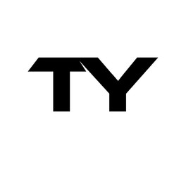 Initial 2 letter Logo Modern Simple Black TY