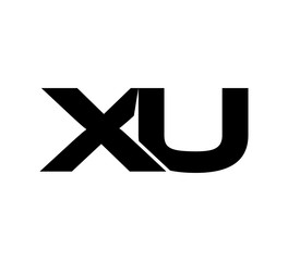 Initial 2 letter Logo Modern Simple Black XU
