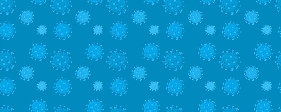 Corona virus covid-19 seamless pattern background vector blue