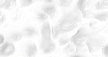 Liquid abstract white background. Smooth glossy texture 3D rendering . 3D illustration
