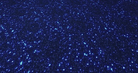 Blue glitter dust background for festival, party, event. Gold glamur texture Loop animation. 3D illustration
