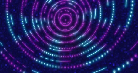 Neon Digital binary tunnel. background for network, big data, data center, digital event.