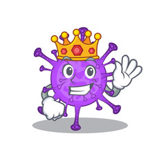 The Royal King of bovine coronavirus cartoon character design with crown