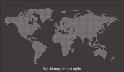 Obraz na płótnie Canvas 地図素材：世界地図　ドット　タイル　インフォグラフィック　ダイアグラム　モザイク