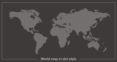 地図素材：世界地図　ドット　タイル　インフォグラフィック　ダイアグラム　モザイク