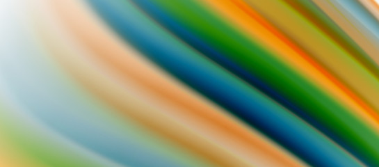 Wave lines abstract background, smooth silk design with rainbow style colors. Liquid fluid color waves. Vector Illustration