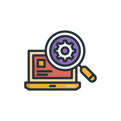Search Filled Outline Vector icon Illustration