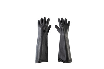 Obraz premium Rubber glove isolated on white background