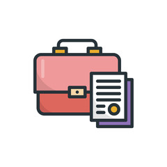 Portfolio Filled Outline Vector icon Illustration