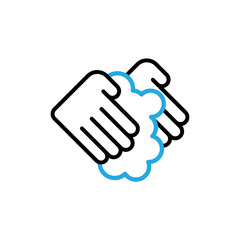 Hands Wash With Soap Icon Vector. Outline Hand Washing With Soap Sign. Isolated Contour Symbol Illustration.