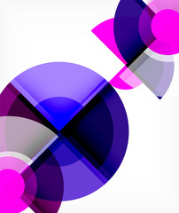 Obraz premium Abstract background, circle and triangle design round shapes overlapping. Geometric trendy template. Vector Illustration For Wallpaper, Banner, Background, Card, Book Illustration, landing page