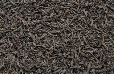 Dried black tea leaves.