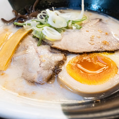 Japanese ramen with shashu pork and soft boiled egg