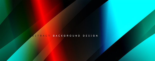 Wave liquid style lines with shadows and light on gradient background