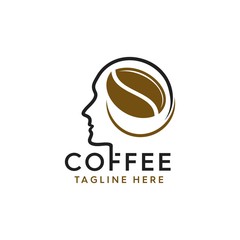 Head shape Coffee Idea Design Logo