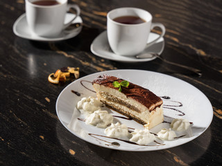 delicious tiramisu dessert beautiful serving