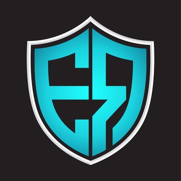 recommend clip art: ER Logo monogram with shield shape isolated blue colors on outline design template