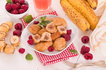 Banana fritters.