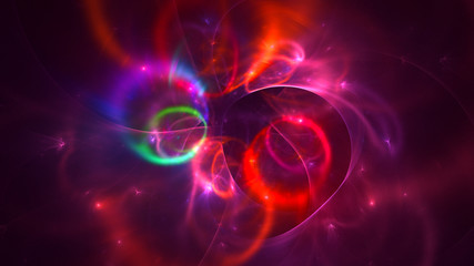 3D rendering abstract red fractal light background