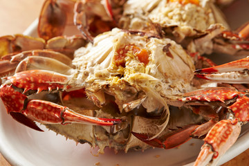 Boiled crabs