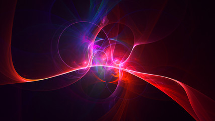 3D rendering abstract red fractal light background